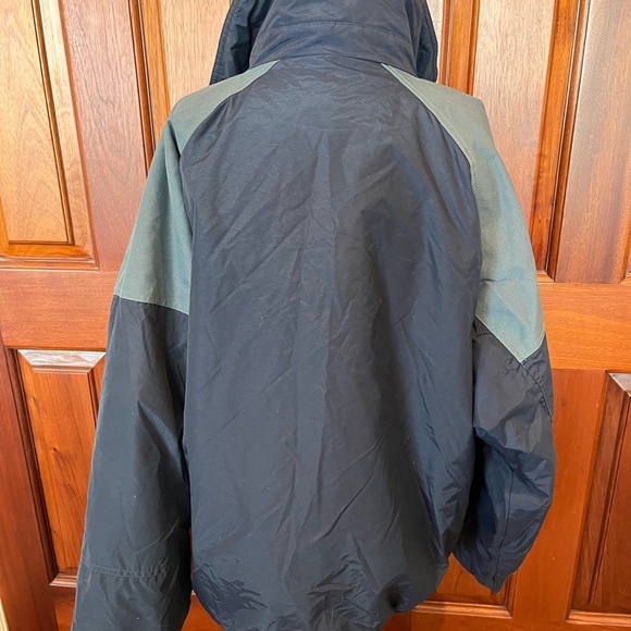 Columbia Mens L Powder Keg 3 in 1 Navy Blue Green Purple Lined Jacket Coat - Picture 4 of 16